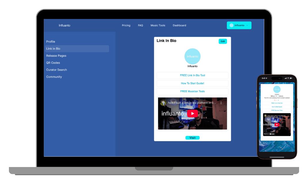 Screenshot of Influanto